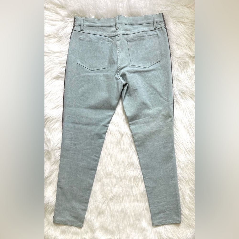 French Connection Women’s Jeans Reversible Flip Sequins Gunmetal Size 10 NWOT - Picture 3 of 15